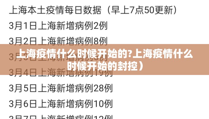 上海疫情什么时候开始的?上海疫情什么时候开始的封控）