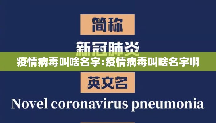 疫情病毒叫啥名字:疫情病毒叫啥名字啊